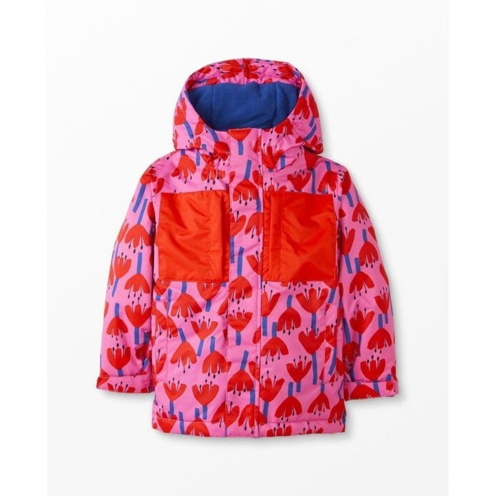 Hanna Andersson Girls Snow Jacket Print Sunset Tulip Pink 4T